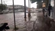 ببینید |  لحظه نجات یک شهروند گرفتار در سیلاب مشهد