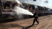 ببینید | اولین تصاویر از آتش‌سوزی در قطار هشتگرد - تهران