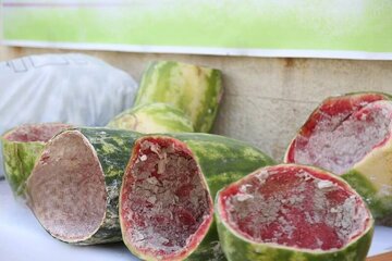 جاسازی باورنکردنی ۳ کیلوگرم شیشه در هندوانههای اهدایی به زندان/ عکس جاسازی باورنکردنی ۳ کیلوگرم شیشه در هندوانههای اهدایی به زندان/ عکس