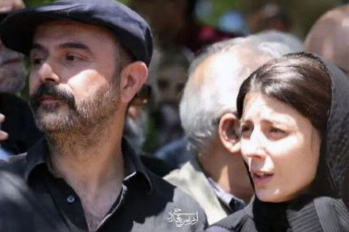ببینید | چهره غم‌زده و بغض‌آلود لیلا حاتمی در مراسم تشییع مادرش زری خوشکام