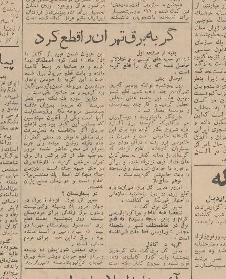 یک گربه برق تهران را قطع کرد