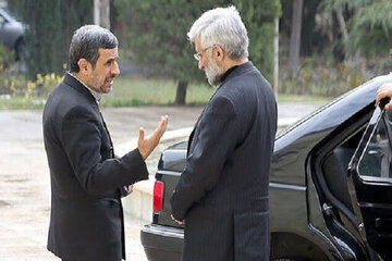 عکس حاشیه ساز از بی اعتنایی سعید جلیلی به احمدی نژاد
