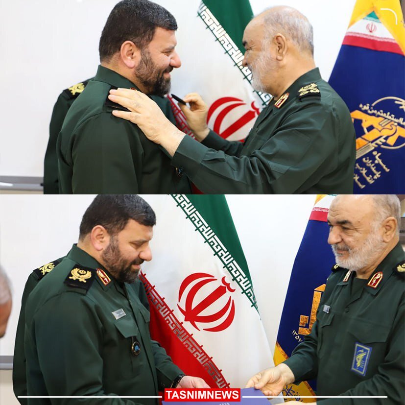 عکس | تصاویری از اعطای درجه سرتیپ دومی به سیدمهدی موسوی توسط فرمانده کل سپاه