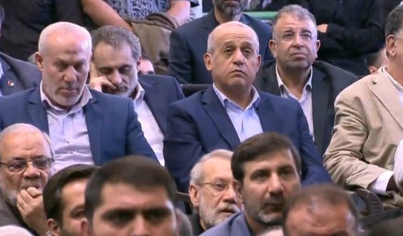 عکسی از علی لاریجانی در مراسم تشییع رئیس جمهور شهید