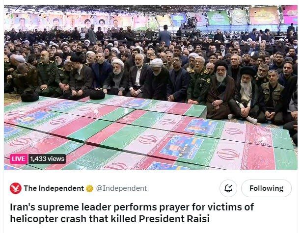 عکس | پخش مستقیم مراسم تشییع پیکر شهدای خدمت در رسانههای انگلیسی