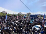 ببینید | آغاز رسمی مراسم تشییع پیکر شهید رئیسی در مشهد