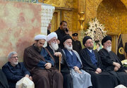 حضور حکیم‌ در مراسم تشییع رئیس‌جمهور ایران در مشهد