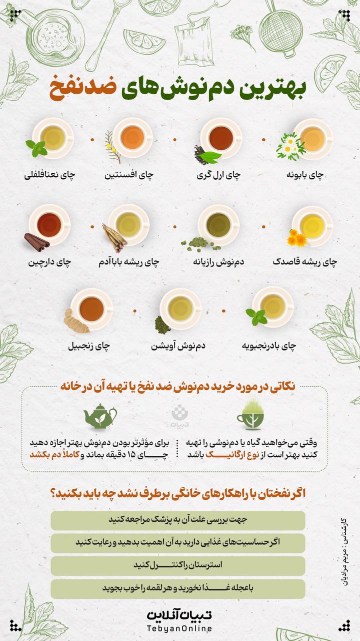 این دمنوشها خواص ضد نفخ دارند