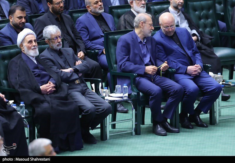 عکسی از خوش و بش لاریجانی و قالیباف /گپ و گفت حدادعادل با ناطق نوری