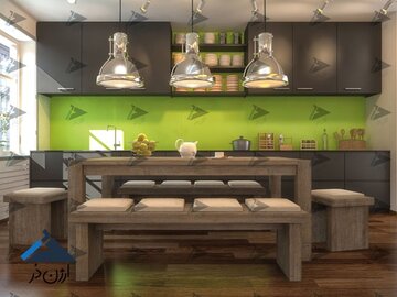 اجرای بهترین شیشه رنگی لاکوبل بین کابینتی