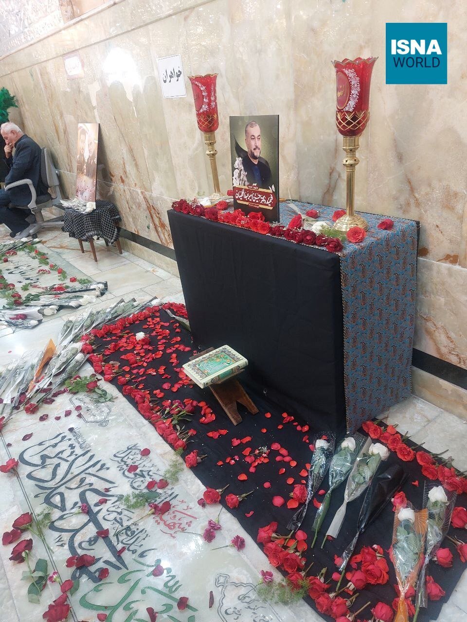 عکس | تصویری جدید از مزار شهید امیرعبداللهیان در حرم عبدالعظیم (ع)