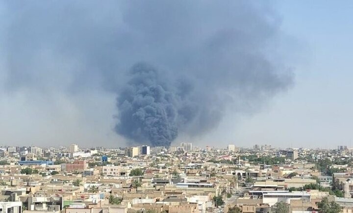 ببینید | فوری، اولین تصاویری از وقوع آتش‌سوزی گسترده در نجف اشرف