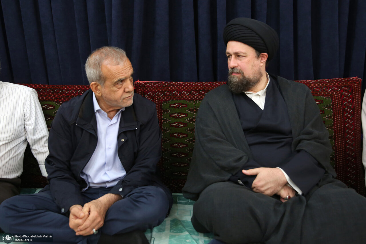 تصاویری از دیدار و همنشینی پزشکیان و دخترش با سیدحسن خمینی