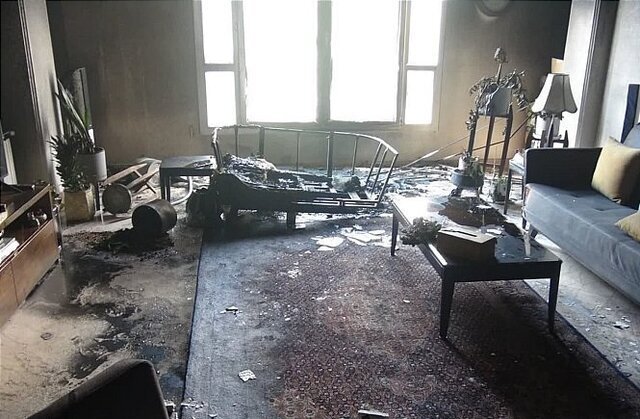 آتش سوزی خانهای در سعادت آباد/ عکس