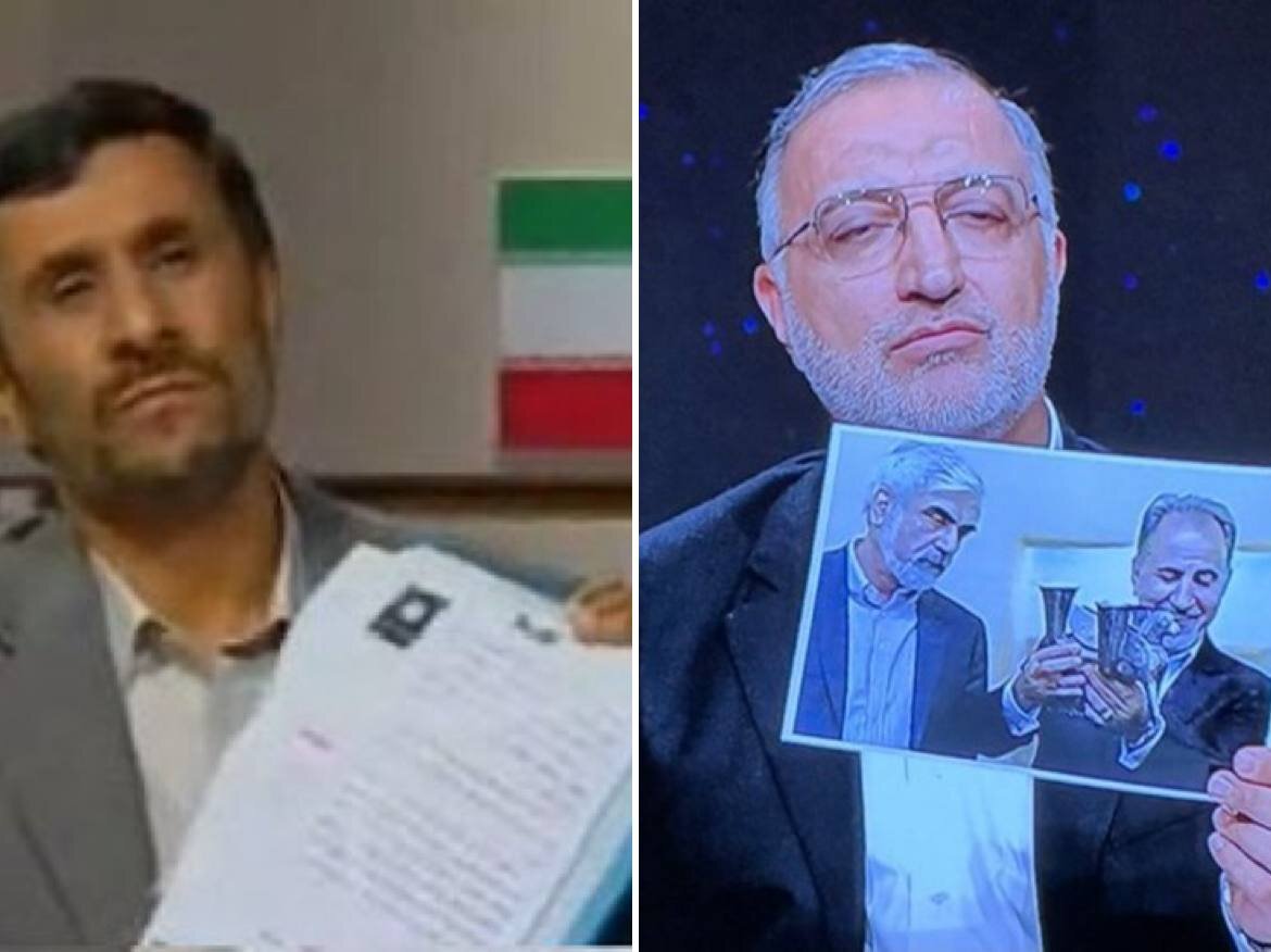 عکس | تکرار تاریخ؛ اقدام مشابه زاکانی با محمود احمدینژاد در مناظره