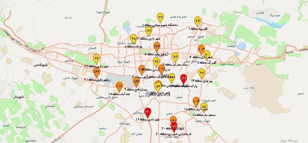 تنفس هوای ناسالم برای گروههای حساس در پایتخت