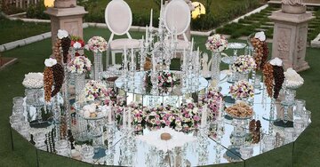 عکس | برپایی سفره  عقد در راهپیمایی کیلومتری غدیر