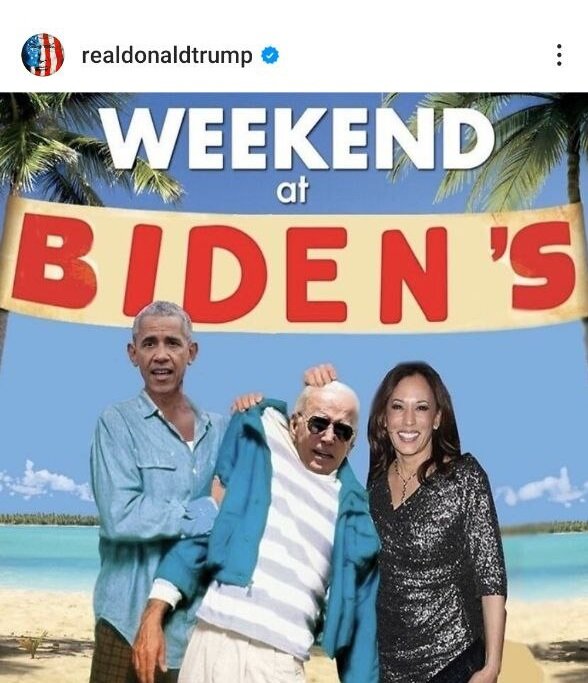 ترامپ با این عکس بایدن را مورد تمسخر قرار داد