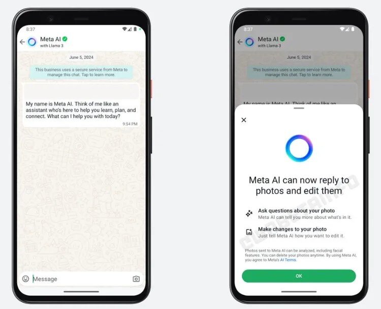 جدیدترین قابلیت واتساپ: ویرایش عکس با هوش مصنوعی و دستور صوتی!