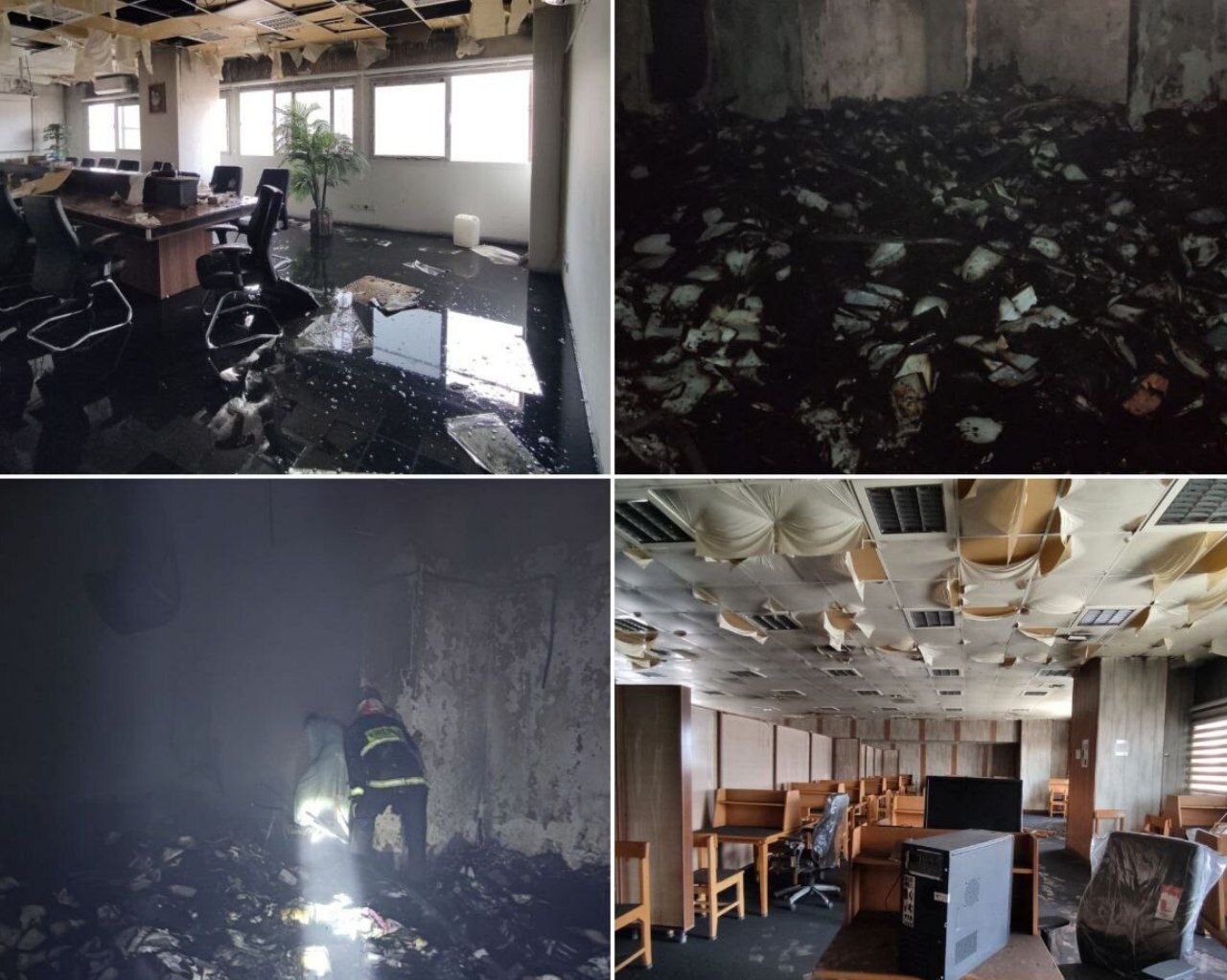 آتش‌سوزی در دانشکده علوم پزشکی ایرانشهر/ عکس
