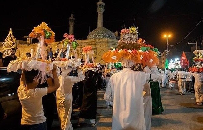 مراسم جشن و سفره های عقد حضرت قاسم در هیئت ها