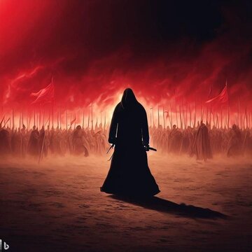 تصویرسازی هوش مصنوعی از روز عاشورا و لحظه شهادت امام حسین (ع)