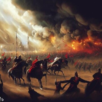 تصویرسازی هوش مصنوعی از روز عاشورا و لحظه شهادت امام حسین (ع)