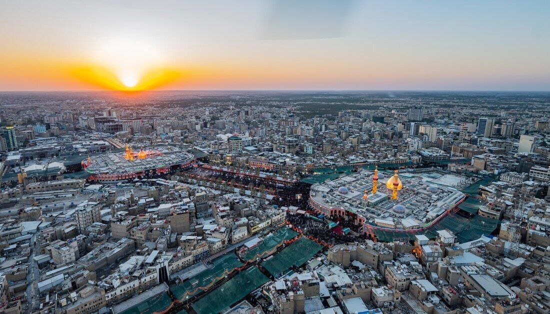 تصاویری زیبا از طلوع خورشید در بینالحرمین