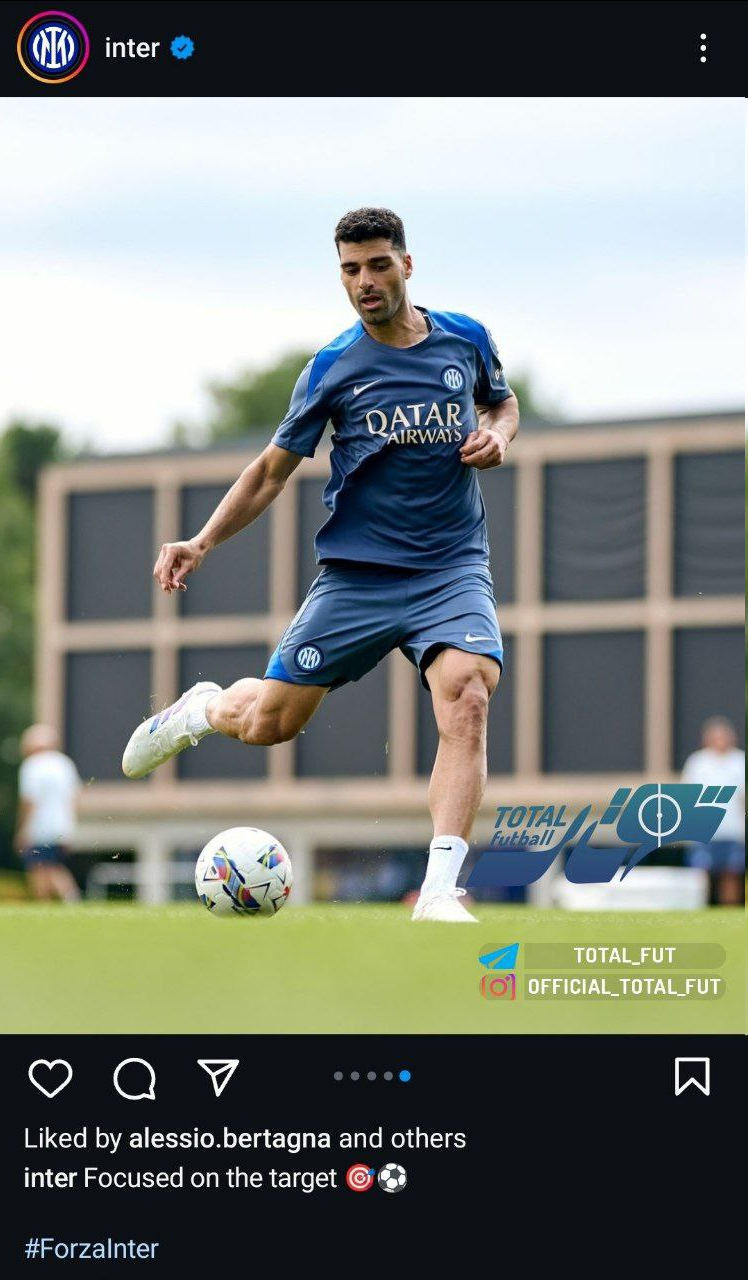 عکس| تمرکز مهدی طارمی روی هدفهای اینتر