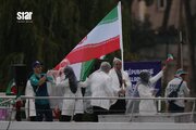 تصاویر | قاب‌هایی تاریخی از حرکت قایق تیم ایران در مراسم افتتاحیه المپیک 2024 پاریس