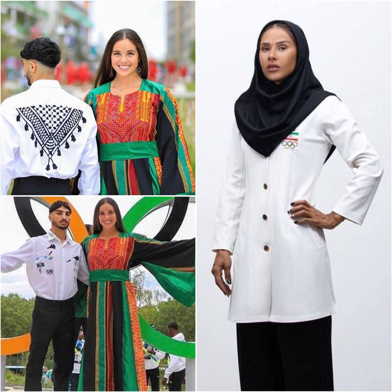 عکس | قابل توجه مسئولان کشور؛ مقایسه لباس کاروان فلسطین و ایران در المپیک پاریس