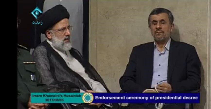 لاریجانی سمت چپ رهبر انقلاب ایستاد /رئیسی از کنار احمدی نژاد بلند شد و پیش سیدحسن خمینی رفت /هم ناطق نوری آمد هم هاشمی رفسنجانی