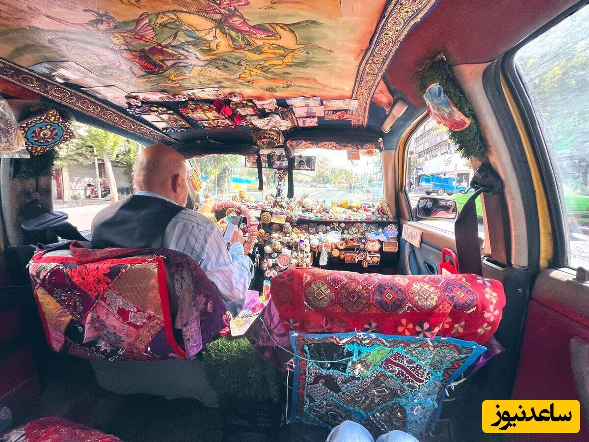عکس | تزئینات جالب یک تاکسی که هر مسافری رو به ذوق می‌آورد