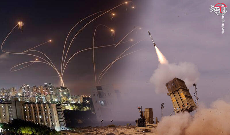 ببینید | مقابله سامانه گنبد آهنین اسرائیل با راکت‌های حزب الله