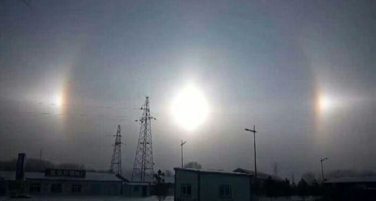 ببینید | تصویری باورنکردنی از حضور سه خورشید در آسمان چین!