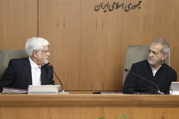 عکسی از اولین حضور معاون زن پزشکیان در جلسه هیات دولت /محمد اسلامی در این صندلی ماندگار است عکسی از اولین حضور معاون زن پزشکیان در جلسه هیات دولت /محمد اسلامی در این صندلی ماندگار است