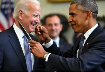 چاقو کشیدن اوباما برای بایدن / عکسهای جنجالی و فاجعهبار در ایکس