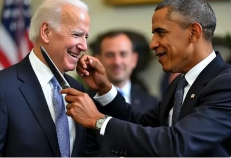 چاقو کشی اوباما مقابل بایدن / عکسهای جنجالی و فاجعهبار در ایکس