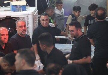 خدمت‌رسانی قهرمانان المپیک در موکب ورزشکاران موحبان الرضا نجف