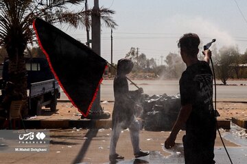 خنک کردن زائران اربعین با آب فشان