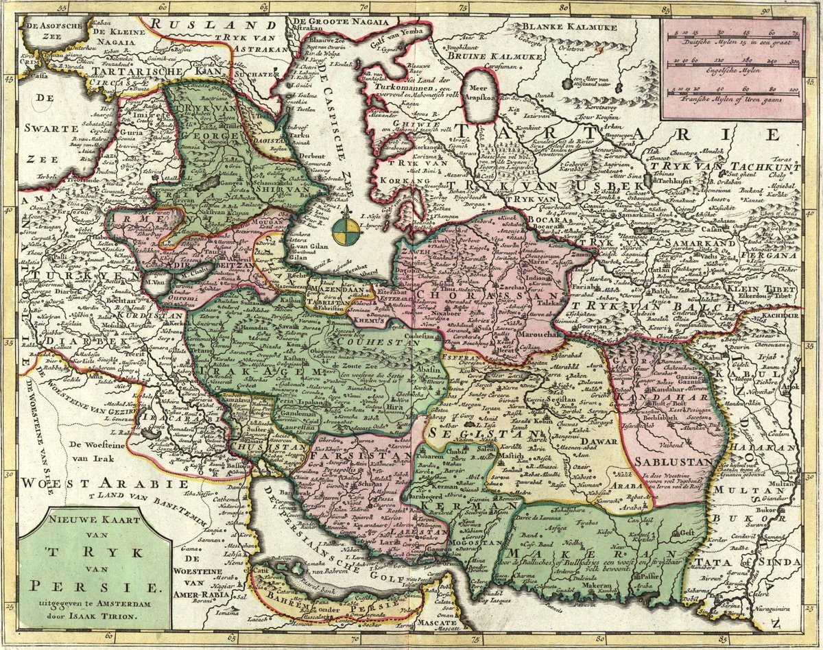 عکس | تصویری تاریخی از نقشه ایران در ۲۸۰ سال پیش با جزئیاتی بینظیر؛ وقتی آذربایجان و بحرین جزو خاک ایران بودند