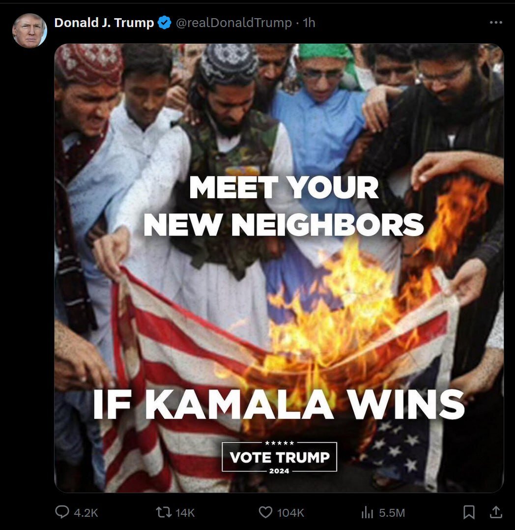 عکس | حمله جدید ترامپ به کامالا هریس با استفاده از افغانستانیها