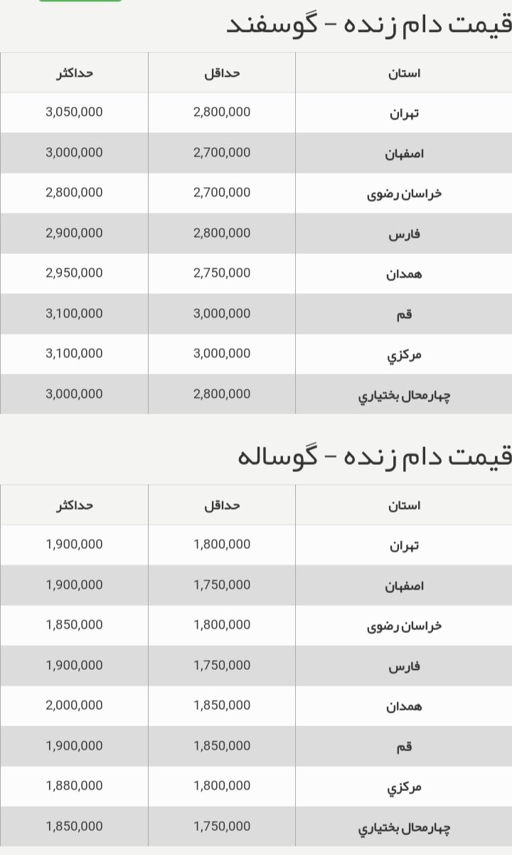 قیمت جدید دام‌زنده امروز ۱۵ شهریور اعلام شد/ گوشت ارزان شد + جزییات تغییر قیمت