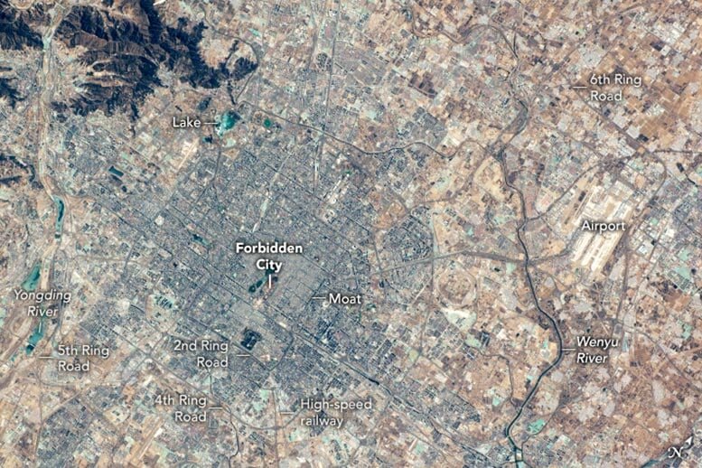 جزئیات عجیب پایتخت چین از فضا