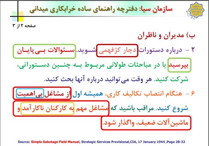 رونمایی بحرینیان از یک جزوه تکان دهنده محرمانه در سازمان سیا / راهکارهای اخلال در کشورها چیست؟