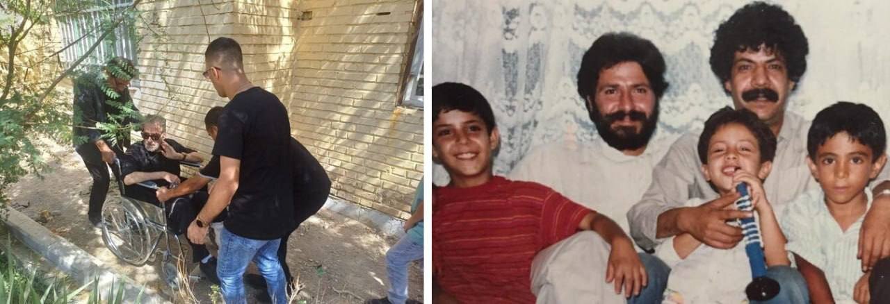 ابوالفضل پورعرب با ویلچر در مراسم تشییع رفیق قدیمیاش/ عکس