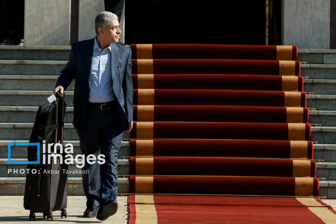 تصویری متفاوت از طیبنیا همراه با چمدان در راه رفتن به آمریکا /خداحافظی دولتمردان با رئیس جمهوری