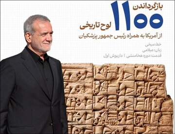 1100 Iranian historical tablets back home with Pezeshkian’s return from New York