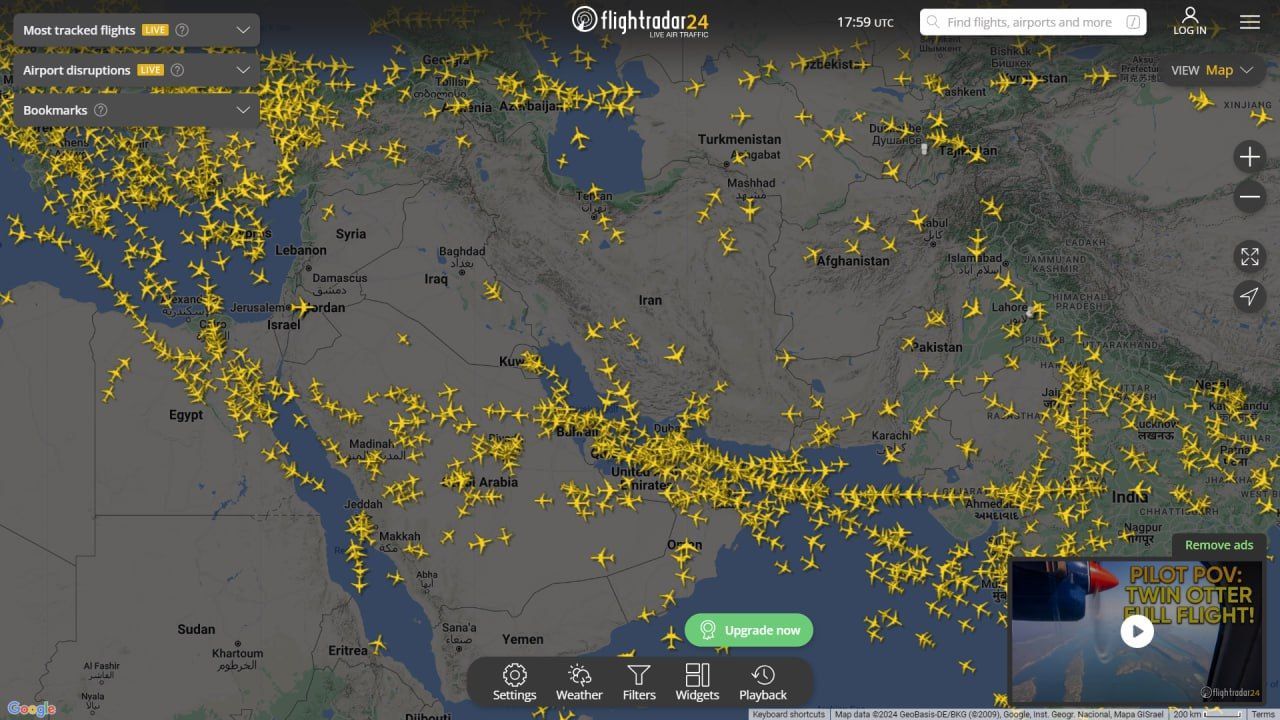 عکسی از آسمان ایران همزمان با حمله سپاه پاسداران به رژیم صهیونیستی 2