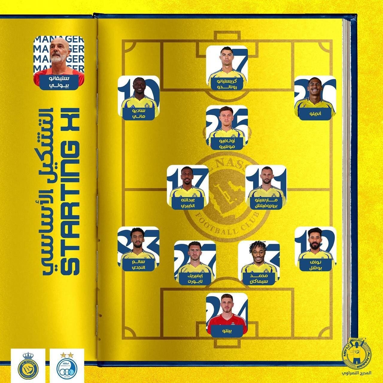 عکس | ترکیب استقلال و النصر؛ رونالدو مقابل آبیها